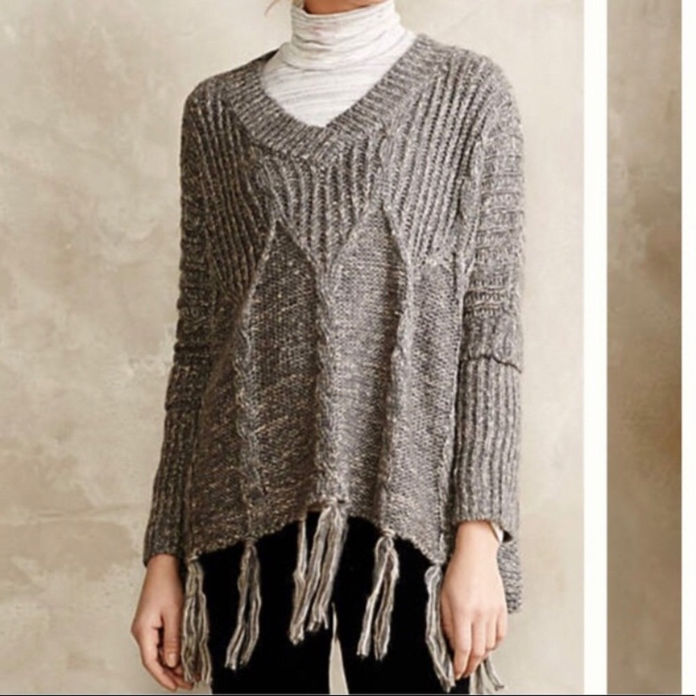 Anthropologie Love Token Batwing Poncho Sweater
